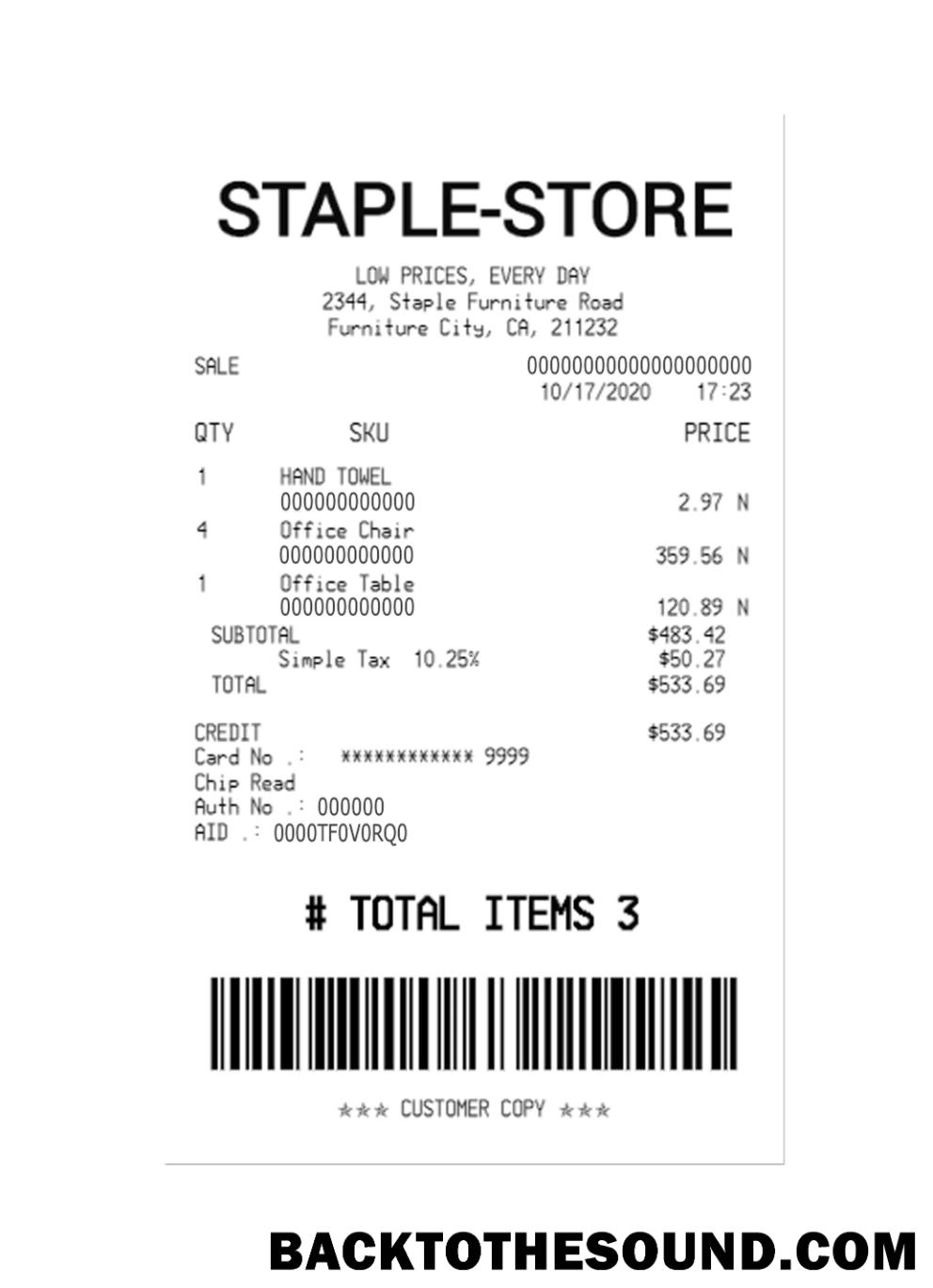 Λήψη STAPLE STORE Πληρωμή check Δείγμα προσχέδιο