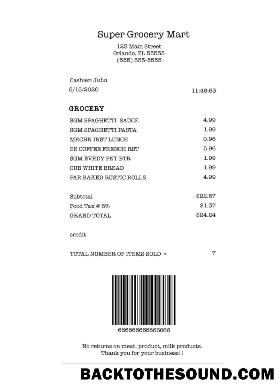 Λήψη SUPER GROCERY MART Πληρωμή check Δείγμα πρότυπο