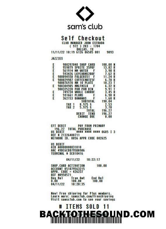 Λήψη Sam's club retail store check Δείγμα πρότυπο