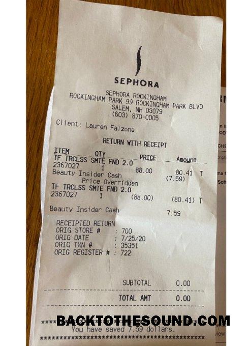 Λήψη Sephora store Πληρωμή Απόδειξη Δείγμα προεπισκόπηση