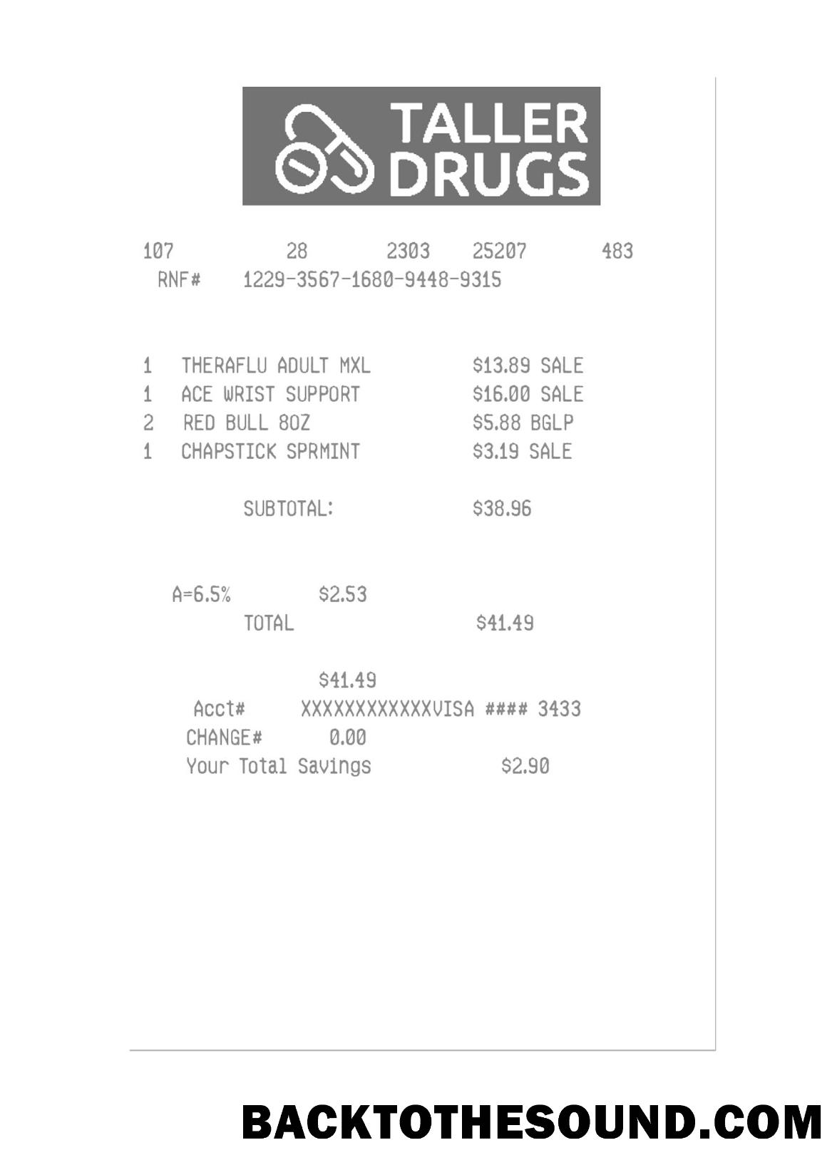 Λήψη TALLER DRUGS Πληρωμή Απόδειξη Δείγμα πρότυπο
