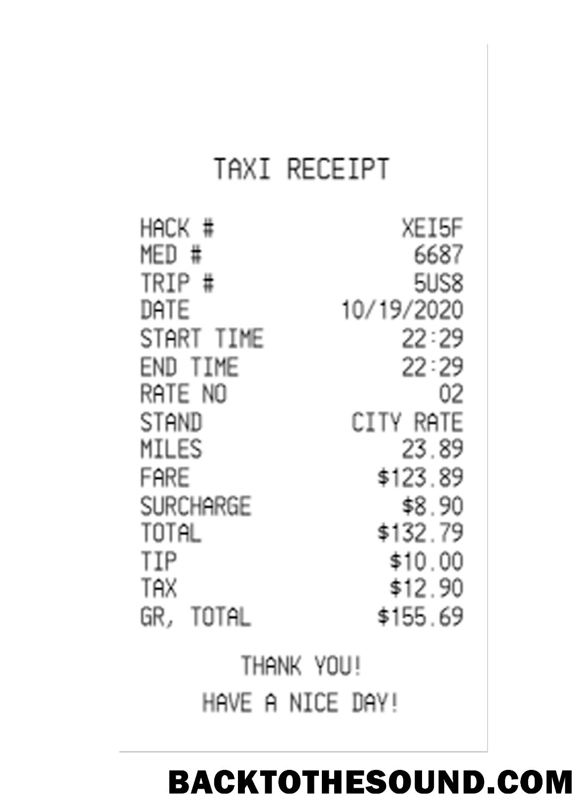 Λήψη TAXI Πληρωμή Απόδειξη Δείγμα προεπισκόπηση