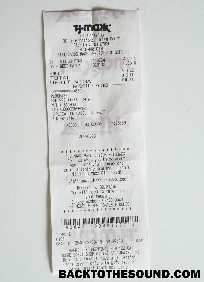 Λήψη TJ maxx shop Απόδειξη Δείγμα προσχέδιο