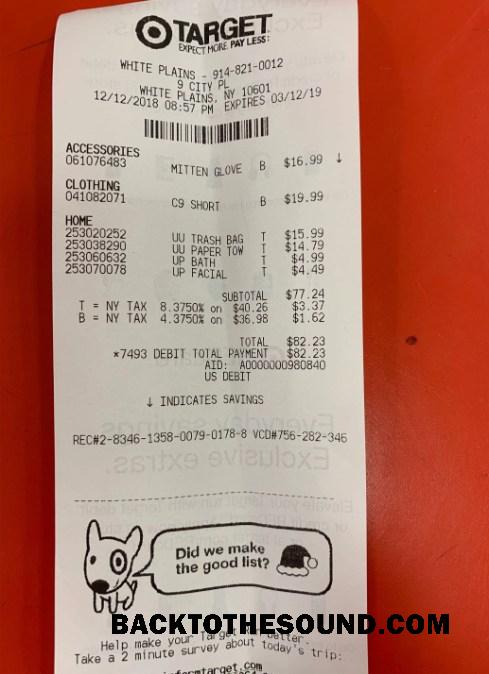 Λήψη Target corporation Πληρωμή Απόδειξη Δείγμα δείγμα