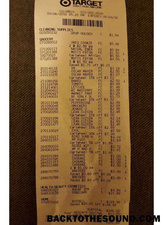 Λήψη Target corporation Απόδειξη Δείγμα πρότυπο
