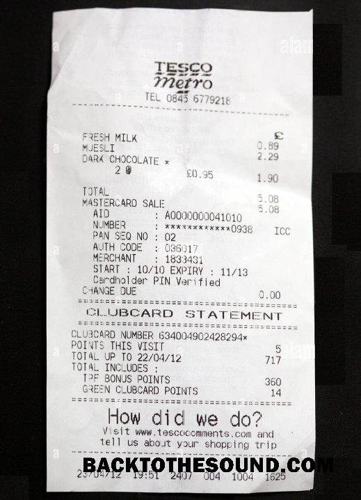 Λήψη Tesco retail Πληρωμή check Δείγμα προεπισκόπηση