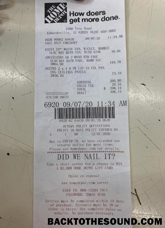 Λήψη The home depot Απόδειξη Δείγμα προεπισκόπηση