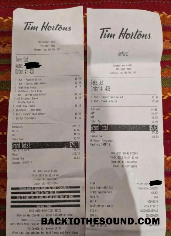 Λήψη Tim Hortons Εταιρεία Πληρωμή Απόδειξη Δείγμα δείγμα