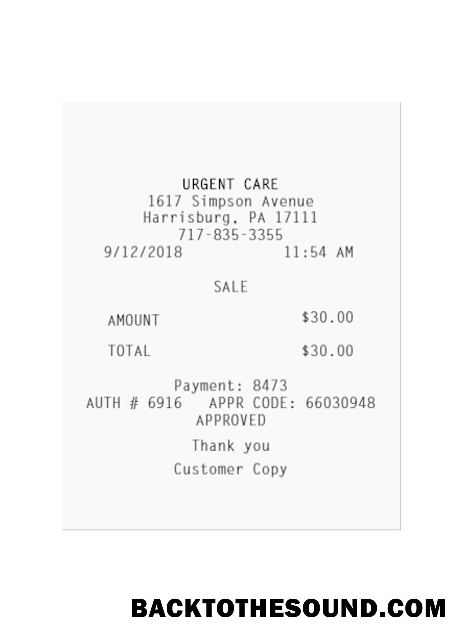 Λήψη URGENT CARE Πληρωμή Απόδειξη Δείγμα σχεδιασμό
