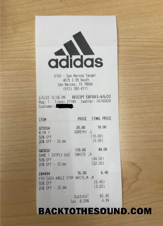 Λήψη ΗΠΑ Adidas Πληρωμή Απόδειξη Δείγμα σχεδιασμό