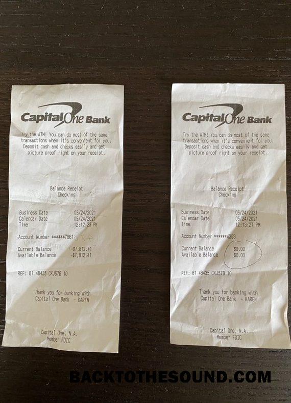 Λήψη ΗΠΑ Capital one Τράπεζα Πληρωμή check Δείγμα πρότυπο