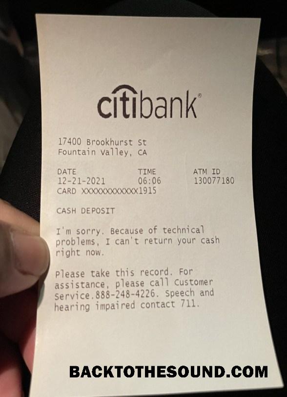 Λήψη ΗΠΑ Citibank Κατάθεση Απόδειξη Δείγμα προεπισκόπηση