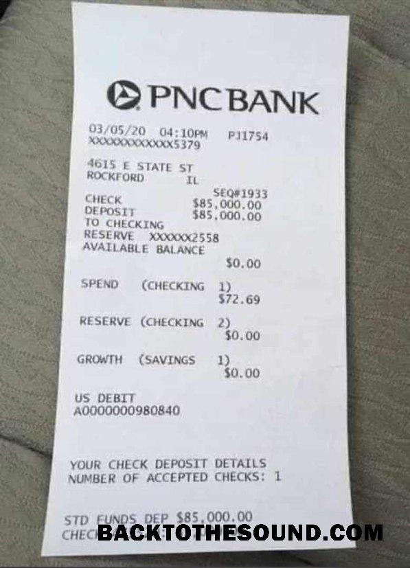 Λήψη ΗΠΑ PNC Τράπεζα Πληρωμή Απόδειξη Δείγμα προσχέδιο