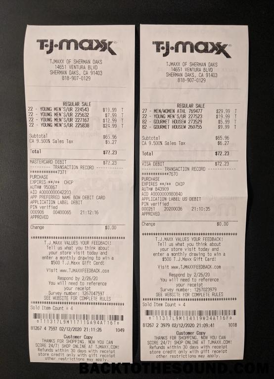 Λήψη ΗΠΑ TJ Maxx Πληρωμή Απόδειξη Δείγμα σχεδιασμό