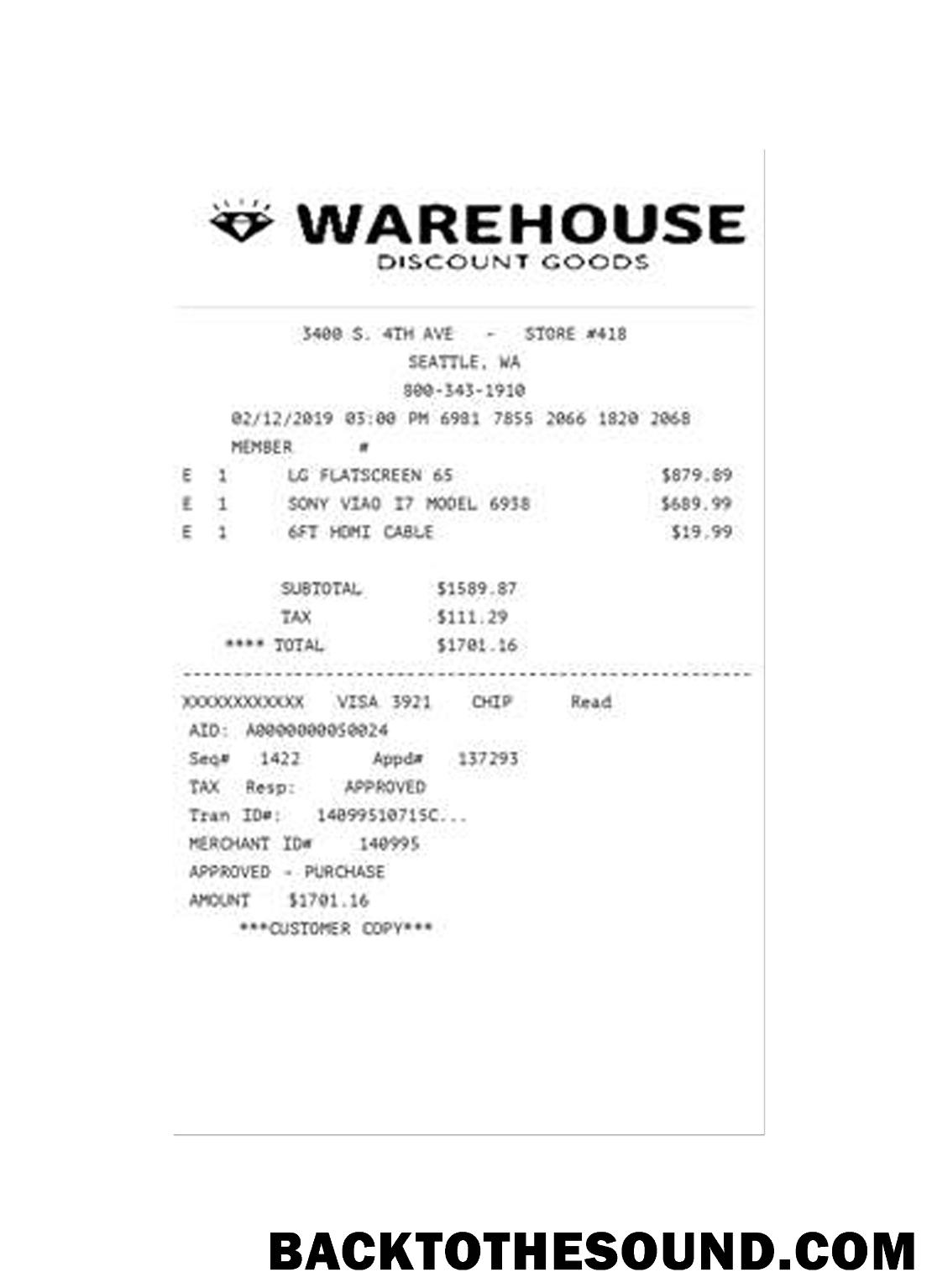 Λήψη WAREHOUSE Απόδειξη Δείγμα προεπισκόπηση