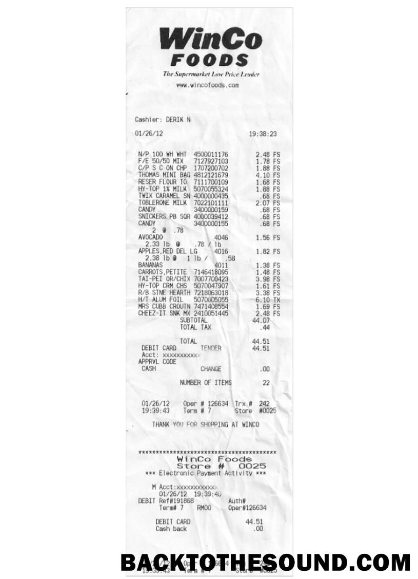 Λήψη WINCO FOODS payments Απόδειξη Δείγμα σχεδιασμό