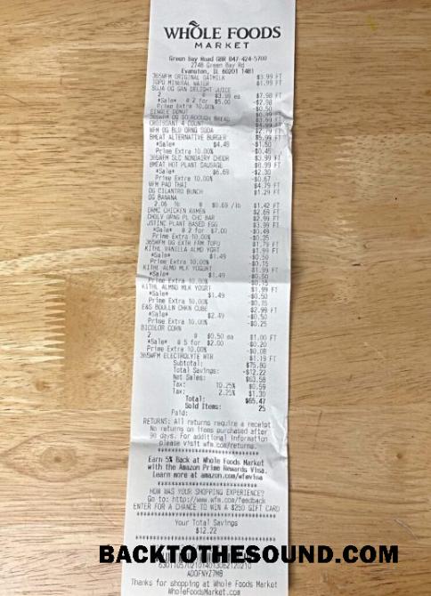 Λήψη Whole foods market Πληρωμή Απόδειξη Δείγμα προεπισκόπηση