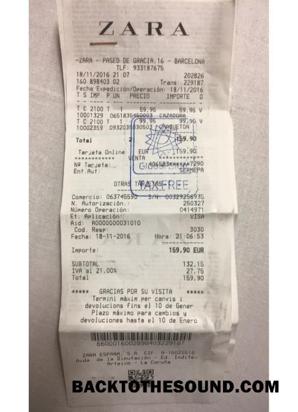 Λήψη Zara store Πληρωμή Απόδειξη Δείγμα προσχέδιο