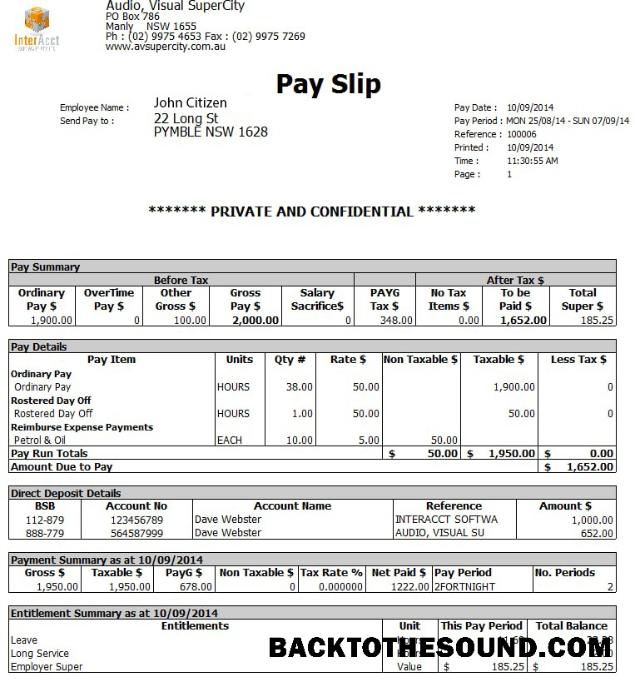 İndir Avustralya Ses Visual SuperCity payslip in Word and PDF Formatlar Örnek tasarım