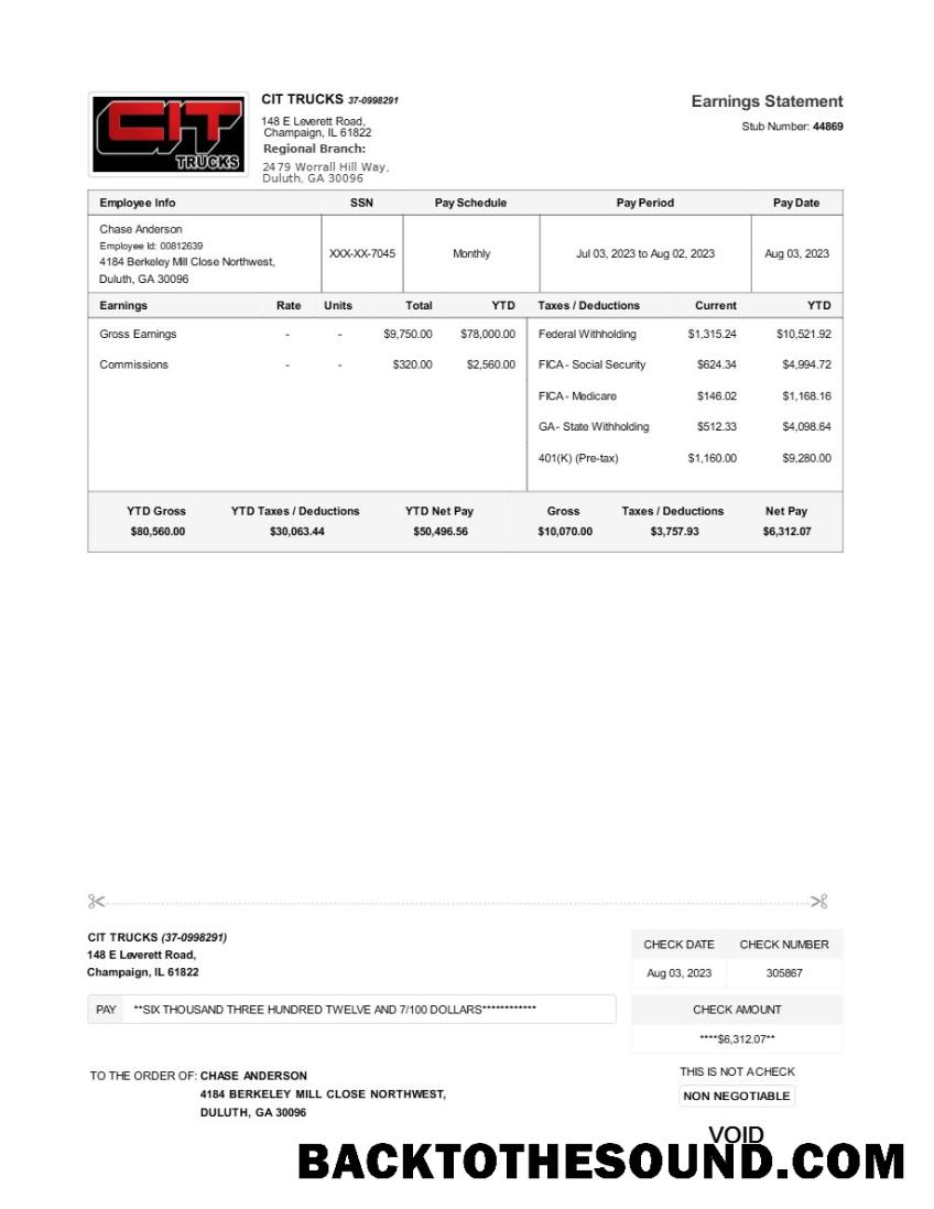 İndir CIT TRUCKS earnings Hesap Özeti in Word and PDF Formatlar.PDF, 1 Örnek örnek
