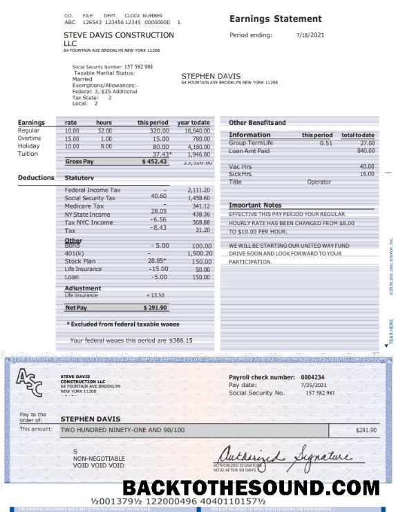 İndir Construcion LLC earnings Hesap Özeti Örnek taslak
