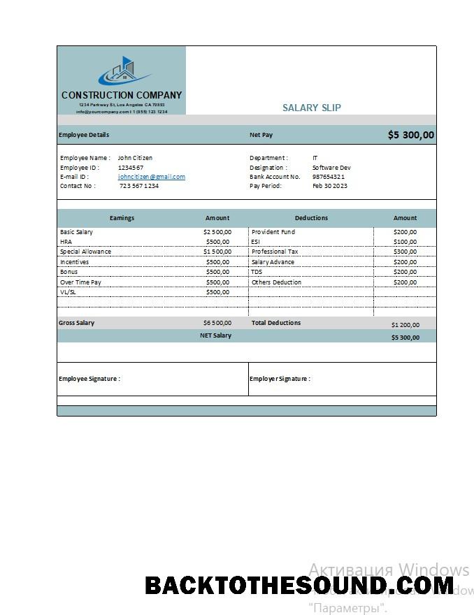 İndir inşaat Şirket earning Hesap Özeti in Excel and PDF Formatlar Örnek şablon