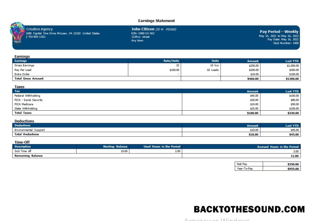 İndir Creative Şirket earning Hesap Özeti in Word and PDF Formatlar Örnek ön izleme
