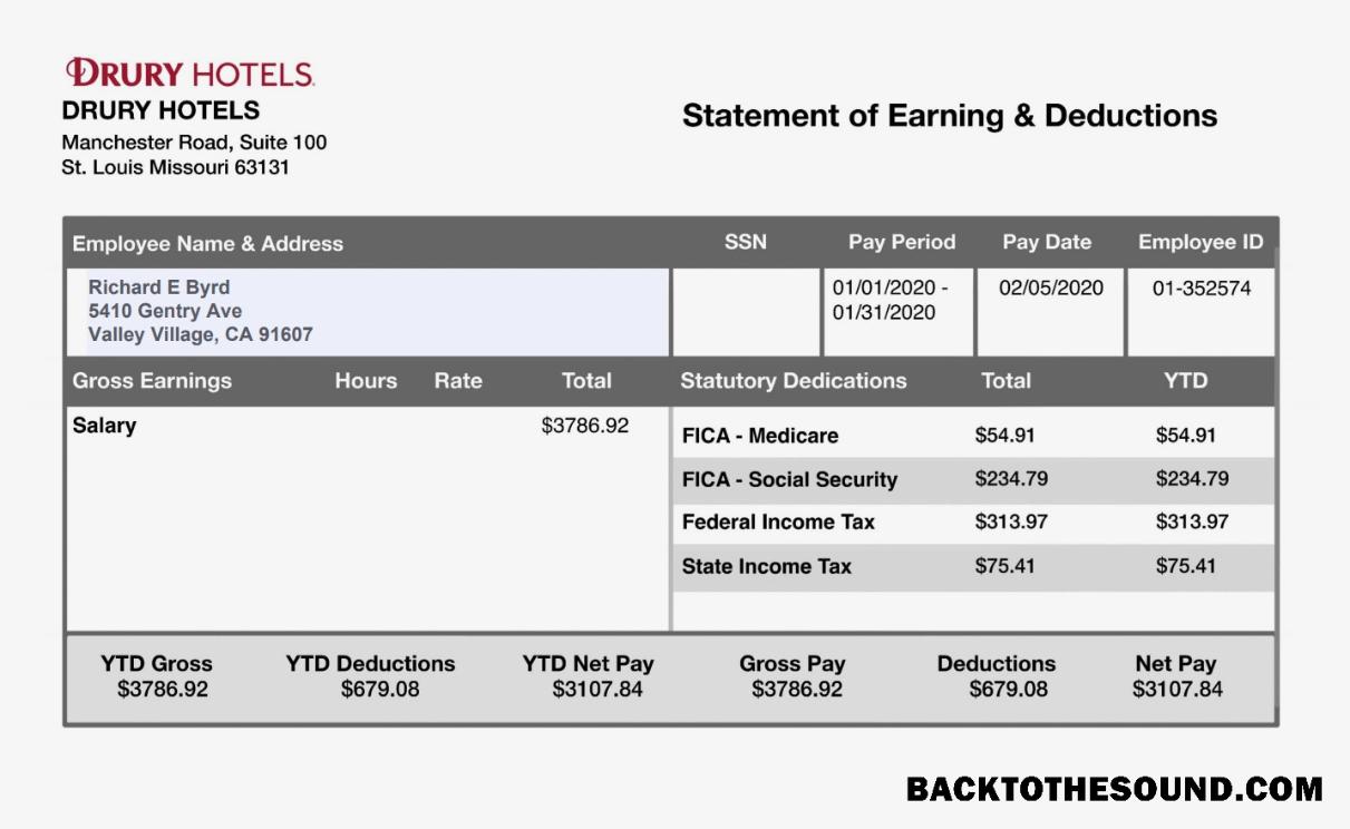 İndir DRURY HOTELS EARNING STATMENT in PDF and Word Formatlar Örnek ön izleme