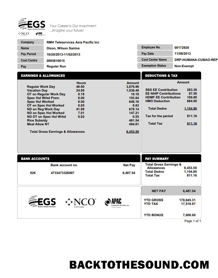 İndir EXPERT GLOBAL SOLUTIONS Şirket pay stub in PDF and Word Format Örnek örnek