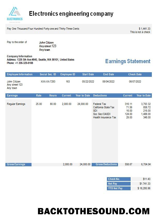 İndir Electronics mühendislik Şirket earning Hesap Özeti in Word and PDF Formatlar Örnek tasarım