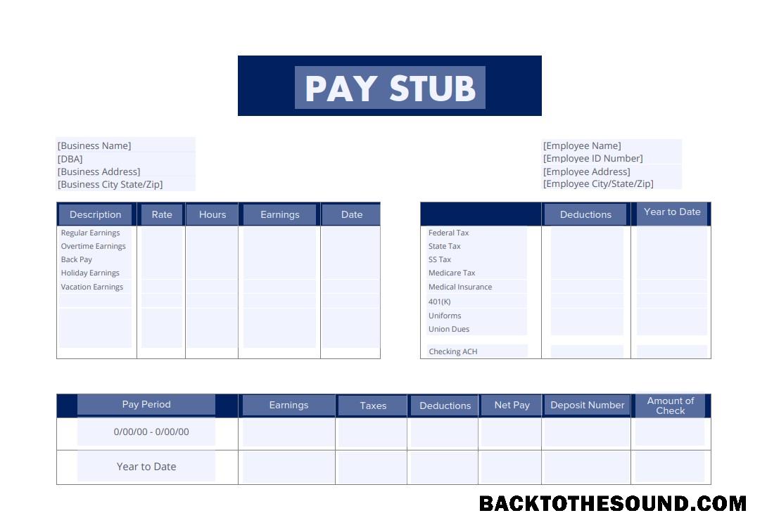 İndir Employee pay stub Sürüm 6 in PDF and Word Formatlar Örnek tasarım