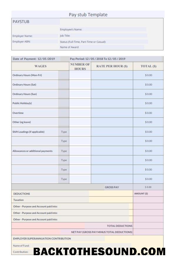 İndir Employer superannuation contribution pay stub Örnek tasarım