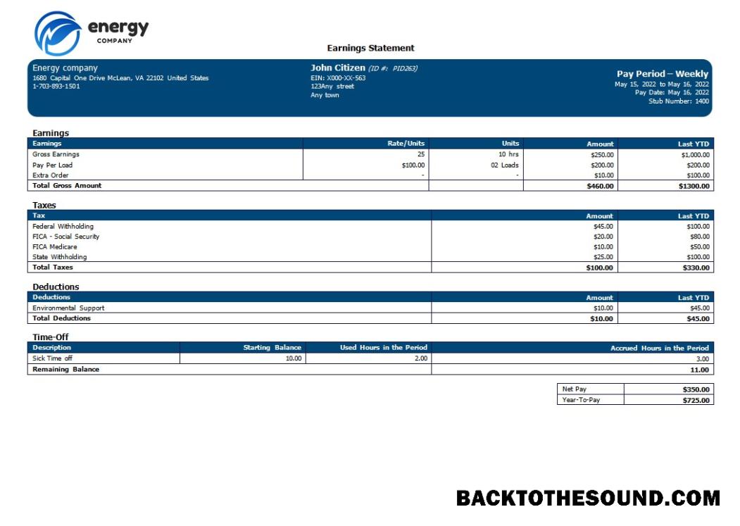 İndir Energy Şirket Düzenlenebilir payroll in Word and PDF Formatlar Örnek tasarım
