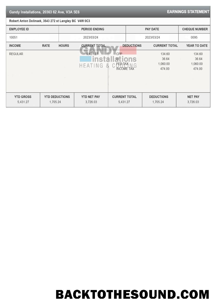 İndir Gandy Installations earnings Hesap Özeti in Word and PDF Formatlar.PDF, 1 Örnek örnek