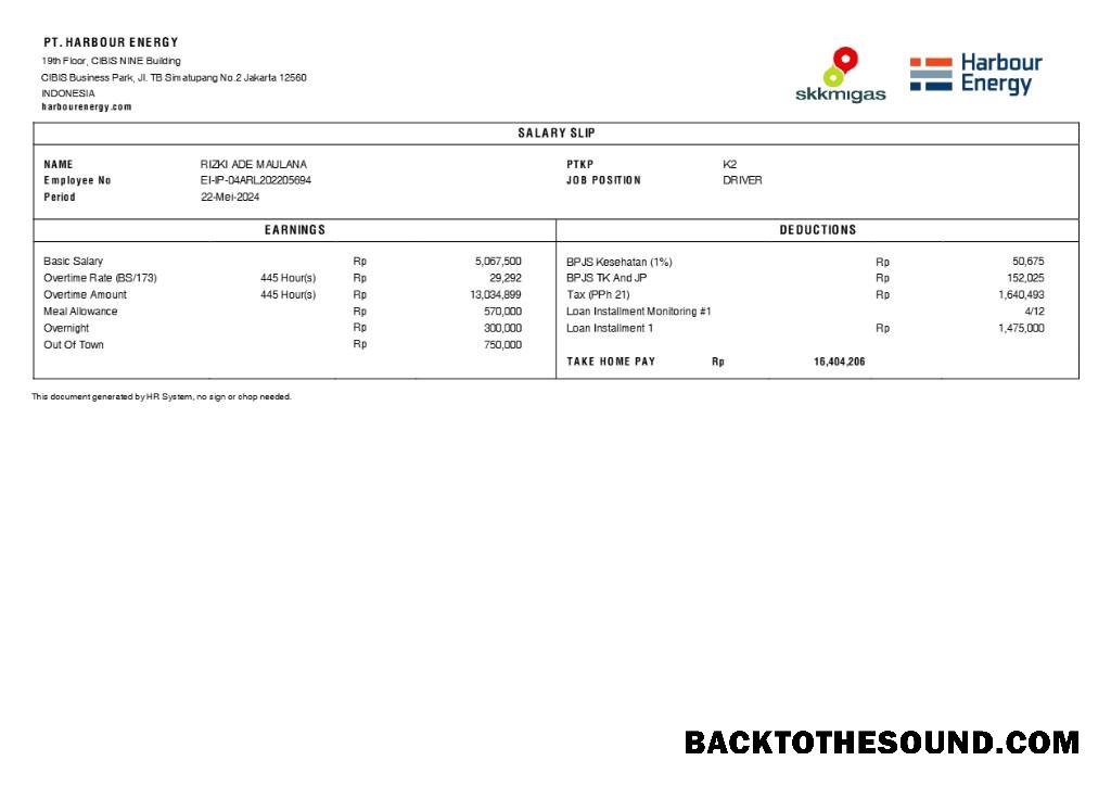 İndir Harbour Energy salary slip in Word and PDF Formatlar.PDF, 2 Örnek tasarım