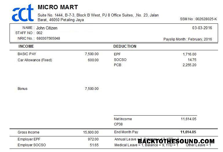 İndir Malezya MICRO MART payslip in Word and PDF Formatlar Örnek şablon