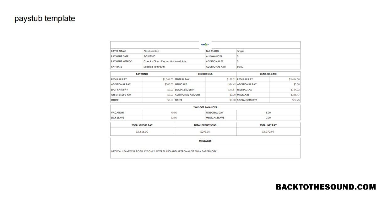 İndir Tıbbi leave pay stub in PDF and Word Format Örnek şablon