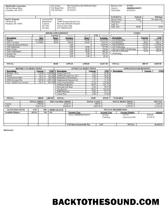 İndir OhioHealth Corporation Paystub Örnek örnek