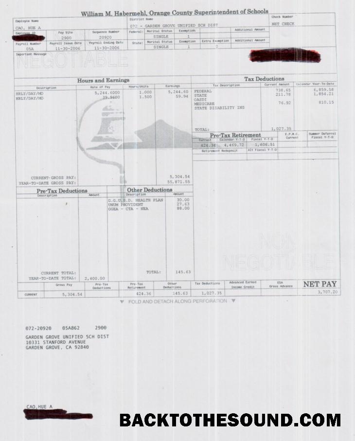 İndir Orange County Superintendent of schools pay stub in PDF and Word Format Örnek şablon