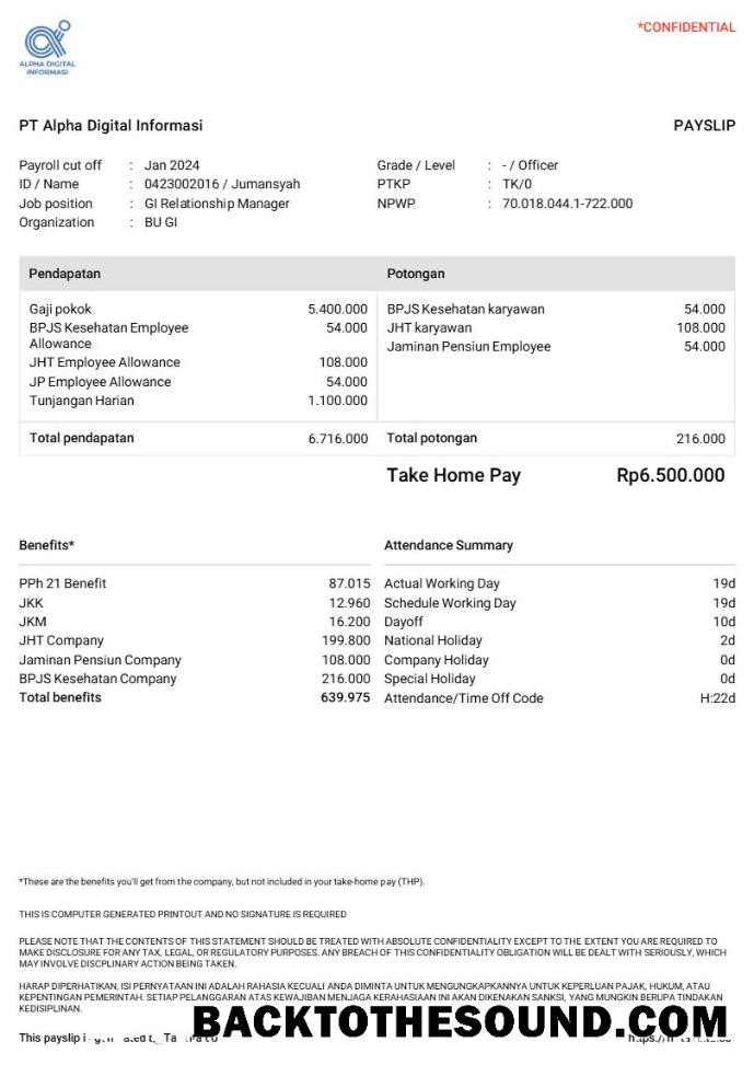 İndir PT Alpha Digital Informasi payslip in Word and PDF Formatlar.PDF, 1 Örnek şablon