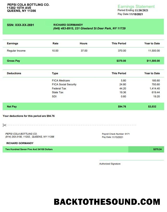 İndir Papsi Cola bottling co earnings Hesap Özeti in PDF and Word Formatlar Örnek şablon