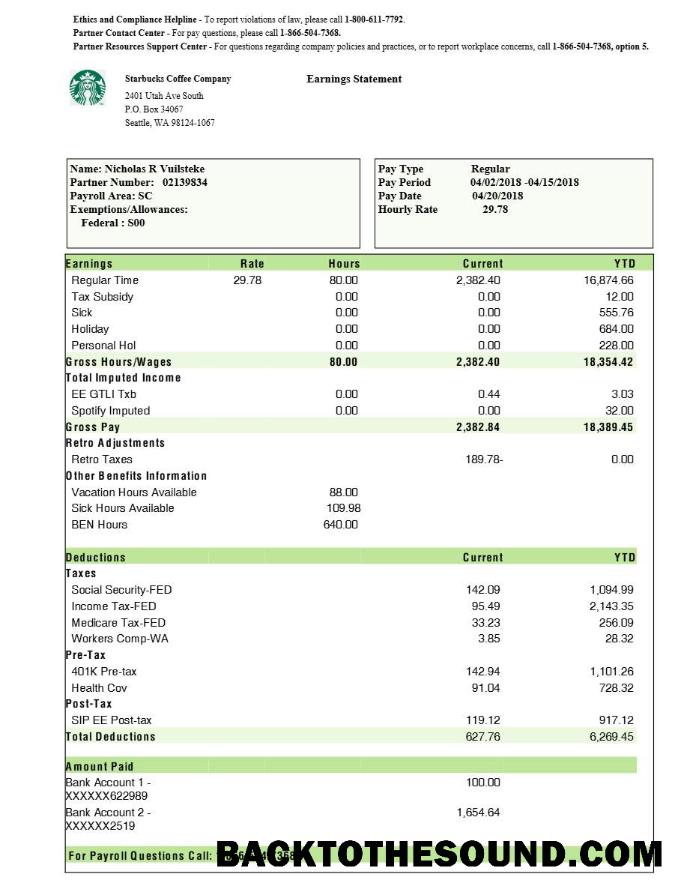 İndir Starbucks Coffee Şirket earnings Hesap Özeti in Word and PDF Formatlar.PDF, 1 Örnek ön izleme