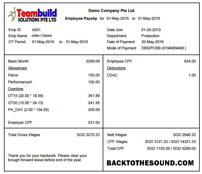 İndir TEAMBUILD solutions Ptr Ltd payslip in Word and PDF Formatlar Örnek örnek