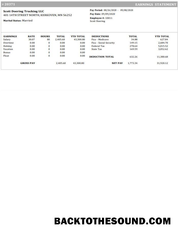 İndir Trucking Şirket Earnings Hesap Özeti Örnek taslak