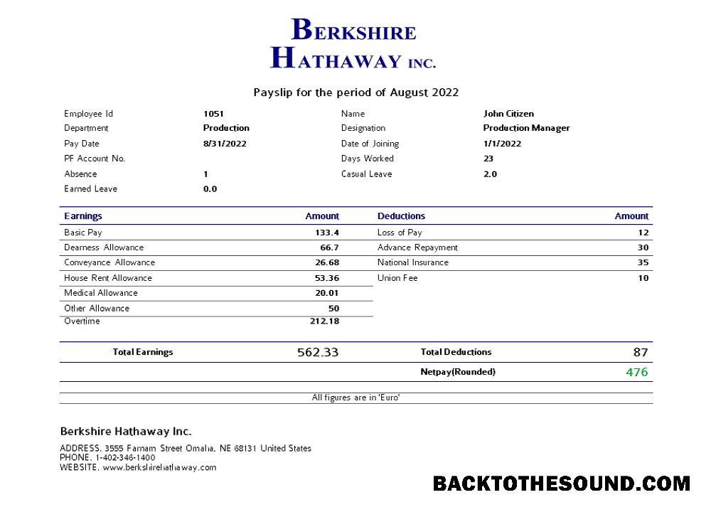 İndir ABD Berkshire Hathaway conglomerate Şirket Örnek şablon