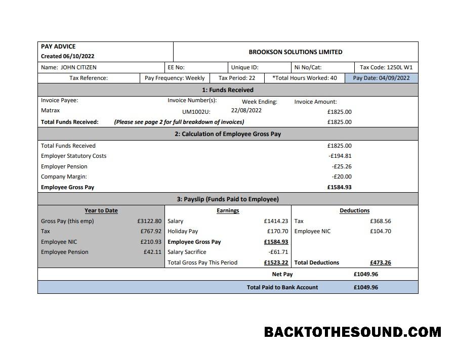 İndir ABD Brookson solutions limited payslip Örnek örnek