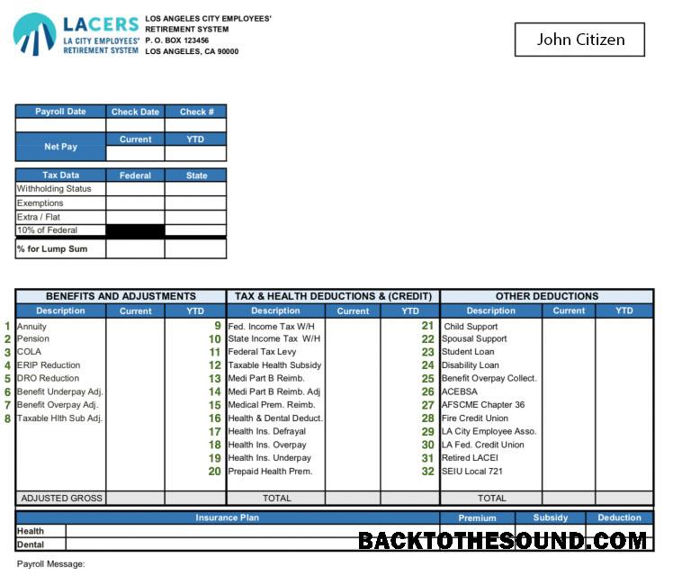 İndir ABD LA CITY employees' retirement Sistem paystub in Word and PDF Formatlar Örnek örnek