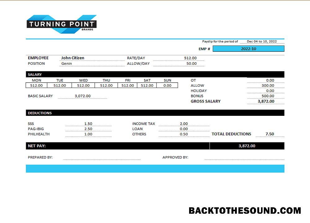 İndir ABD Turning Point Brands tobacco Şirket pay stub Örnek şablon