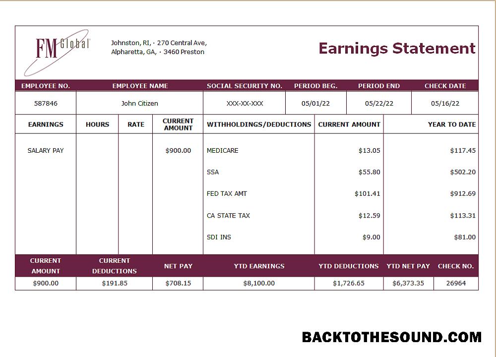 İndir ABD Sigorta Şirket earning Hesap Özeti Örnek tasarım