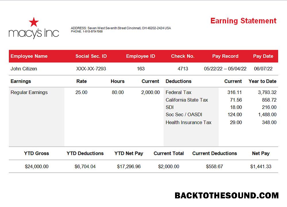 İndir ABD retail Şirket earning Hesap Özeti in Word and PDF Format, Sürüm 3 Örnek tasarım